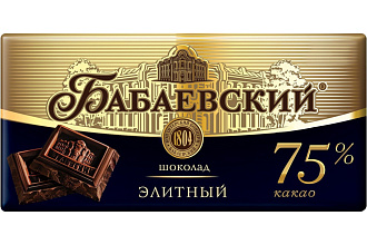 Шоколад Элитный 75% 90гр. Бабаевский