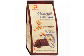 Хлопья овсяные безглютен. с шоколадом 375гр. Сташевское Био