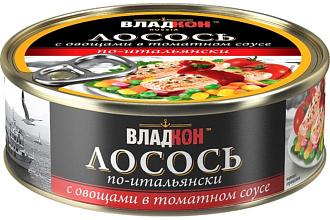 Лосось по-итальянски в том. соусе  ж/б №3 ключ. 240гр Владкон