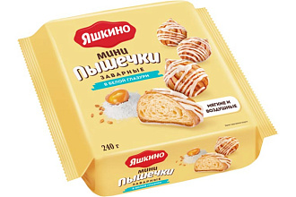 Заварные Пышечки в белой глазури 240гр Яшкино
