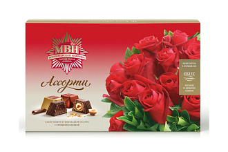 Конфеты Ассорти розы 240г Сергиев-Посад, коробка