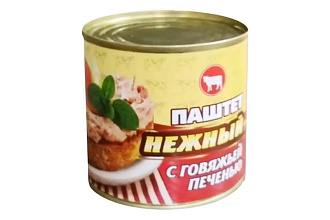 Паштет с говяжьей печенью ж/б 240г Елец